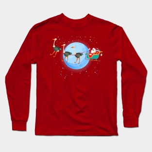 Santa Claus Riding ostrich Long Sleeve T-Shirt